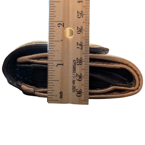 Metallic Gold Coach Embossed Trifold Wallet - Picture 16 of 16